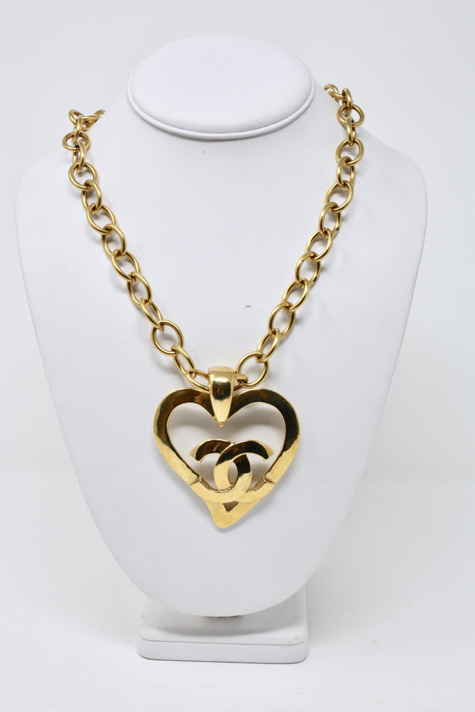 Chanel Vintage Gold-Tone Metal CC Coco Mark Coin Top Pendant Necklace