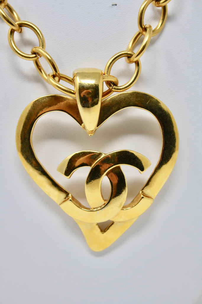Vintage CHANEL Spring 1995 Heart Necklace at Rice and Beans Vintage