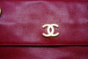 CHANEL Red Caviar Leather Flap Bag