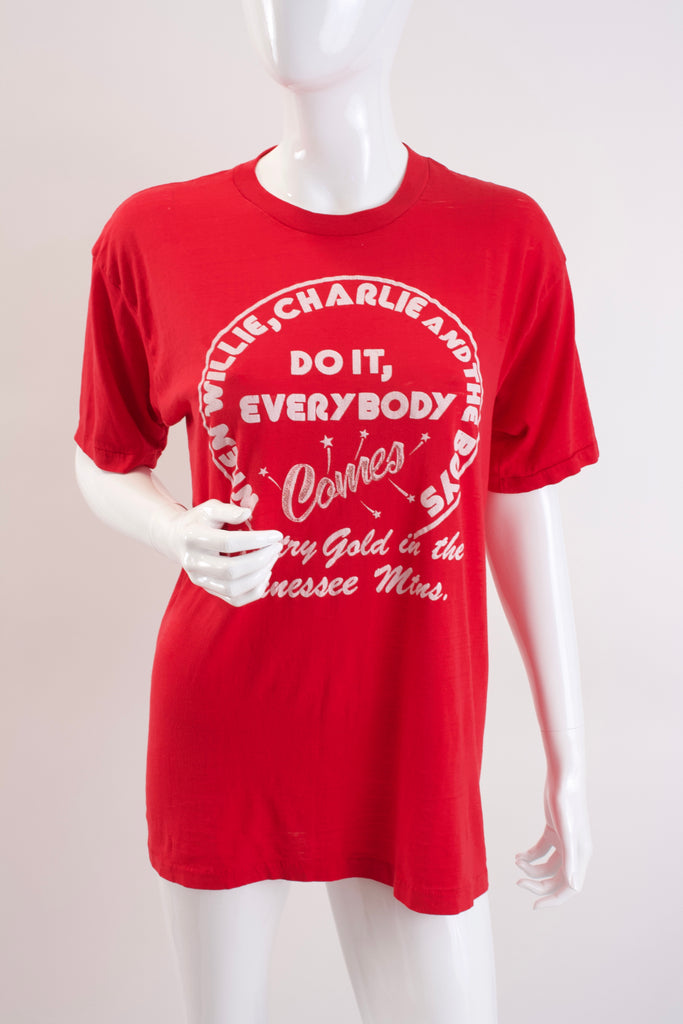Vintage 70's WILLIE NELSON & CHARLIE DANIELS BAND Concert T-Shirt