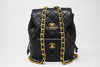 Iconic Vintage CHANEL Black Lambskin Backpack