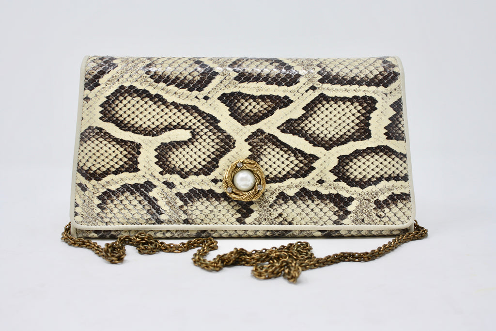 Vintage 80's CHANEL Python Snakeskin Bag or Clutch