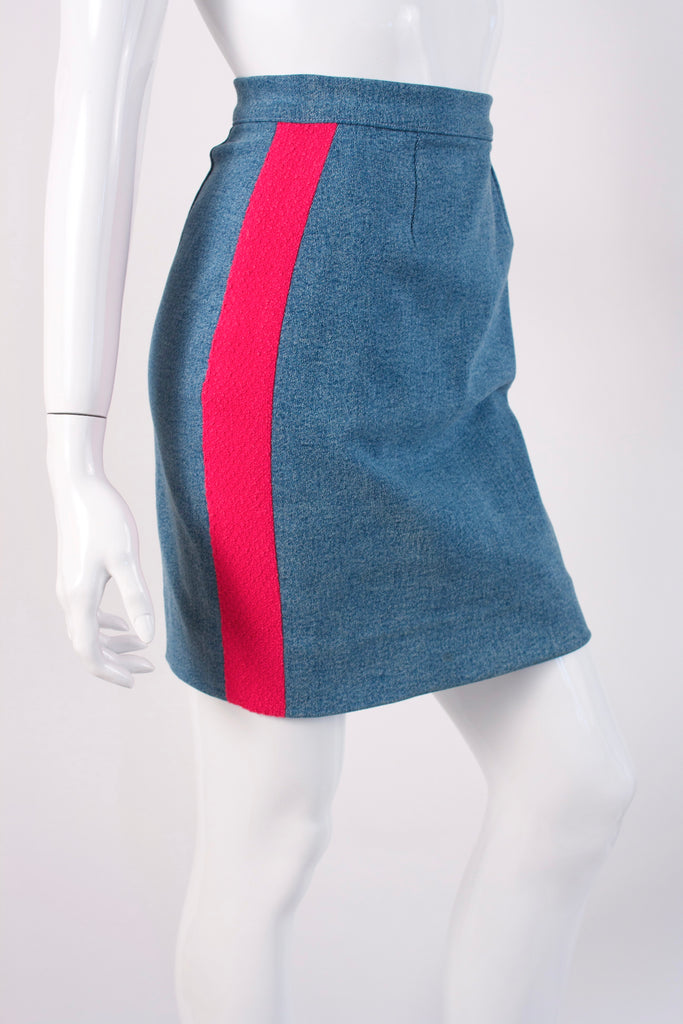 Vintage CHANEL F/W 1991 Denim Mini Skirt at Rice and Beans Vintage