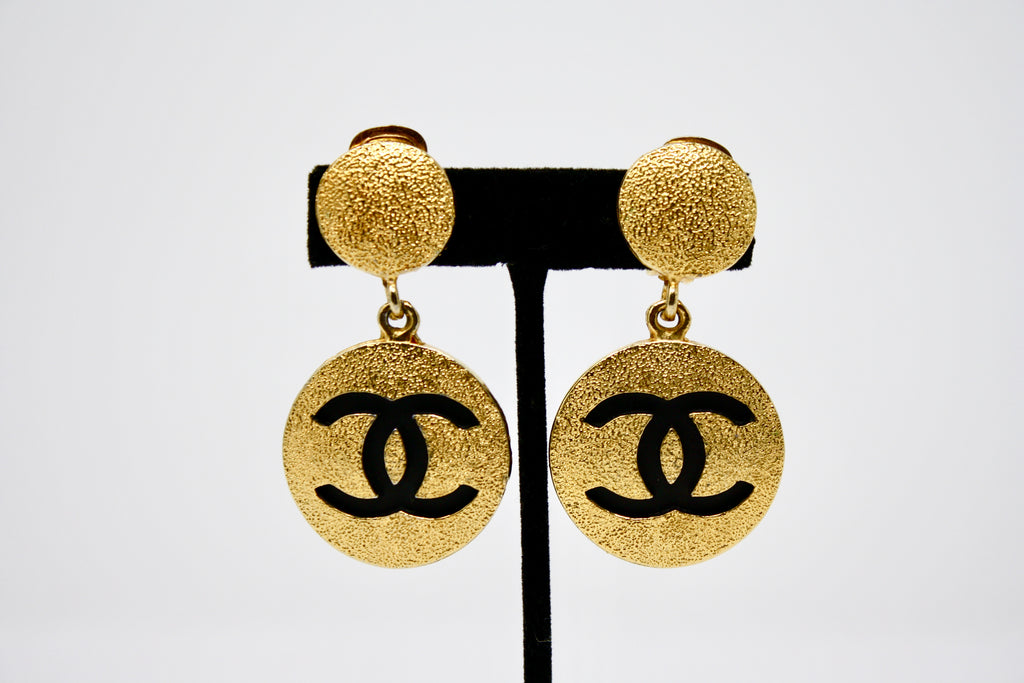 Vintage CHANEL Logo Earrings at Rice and Beans Vintage
