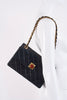 Rare Vintage CHANEL Black Flap Bag With Tortoise Clasp