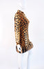 Rare Vintage 80's LEONARD Silk Leopard Dress With Fur