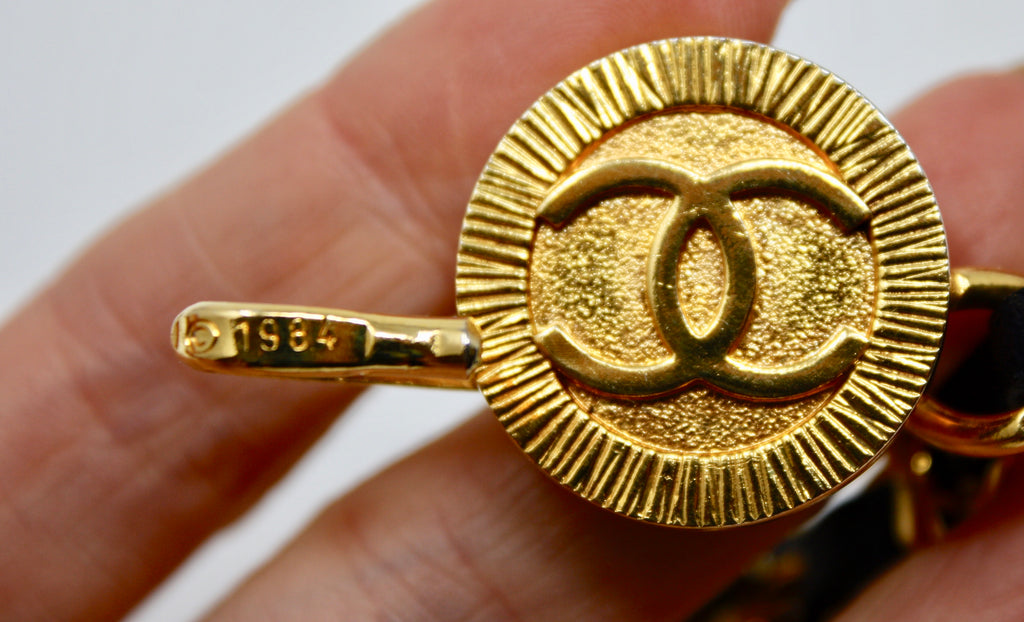 Vintage CHANEL 1984 Chain & Leather Belt at Rice and Beans Vintage