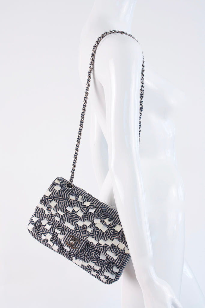 Chanel Black & White Drill Perforated Flap Bag