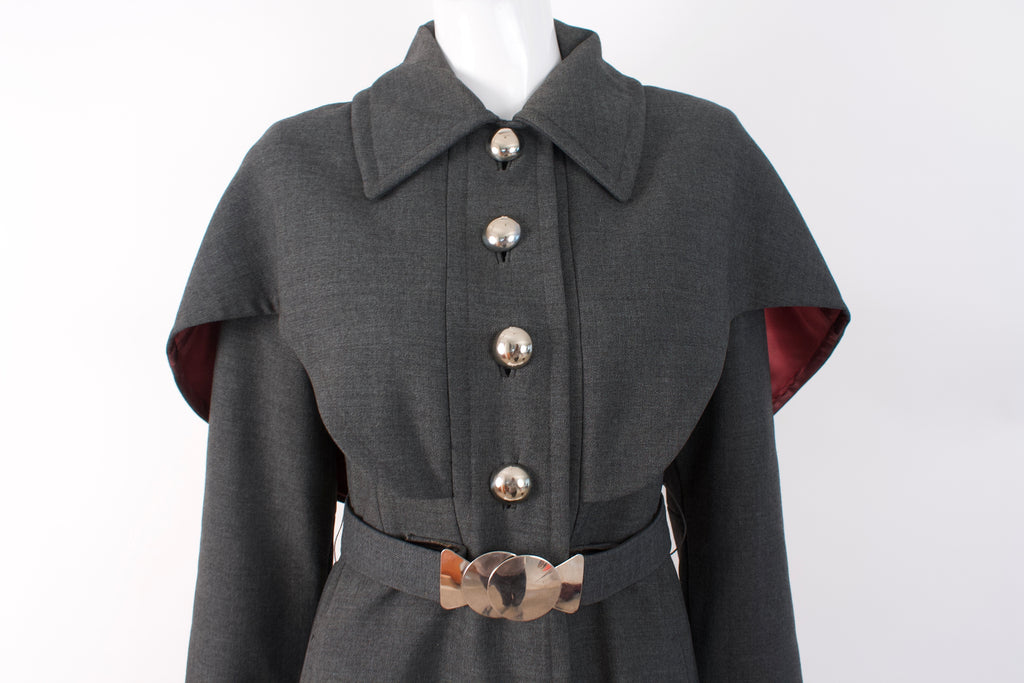 Vintage 60's YOUTHCRAFT Belted Wool Cape Coat
