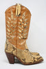 Vintage 70's Python Inlay Cowgirl Boots