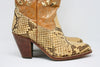 Vintage 70's Python Inlay Cowgirl Boots