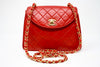 Rare Vintage CHANEL Red Flap Bag