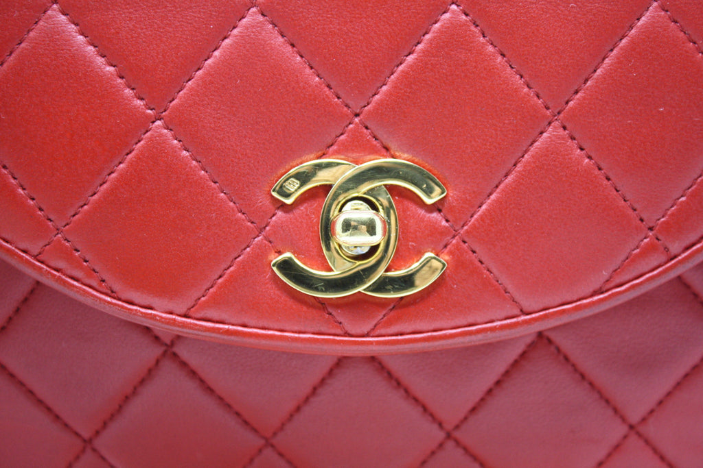 Rare Vintage CHANEL 1989-1991 Red Bag at Rice and Beans Vintage