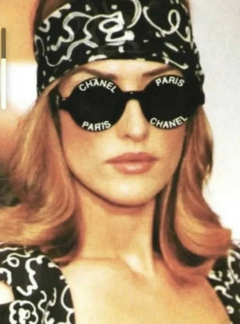 Iconic Vintage 1993 CHANEL Black Sunglasses at Rice and Beans Vintage