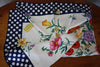 Vintage GUCCI Large Silk Scarf with Flowers & Polka Dots, Handrolled Edges
